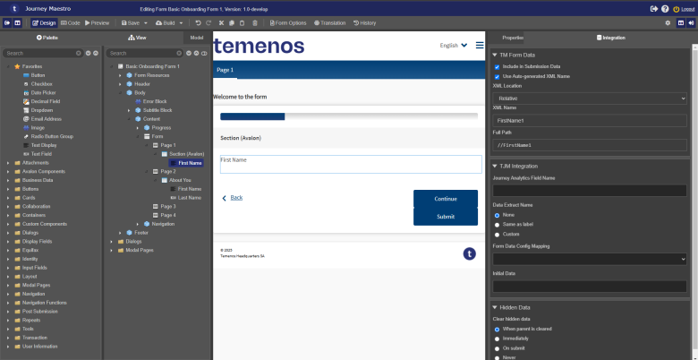 Maestro Integration pane